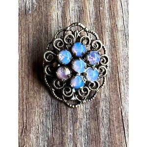 Faux Opal Cabochon pin Brooch Pendant